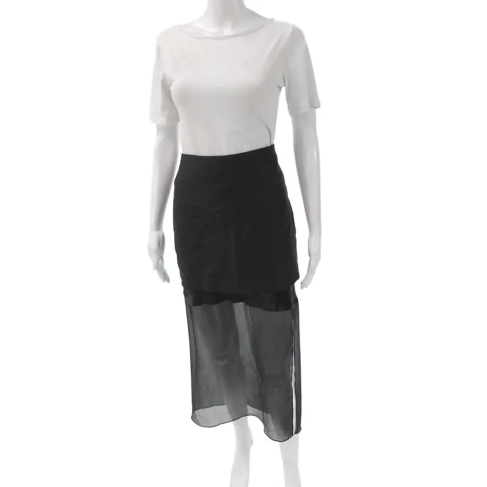 Helmut Lang Womens Black Maxi Skirt Size 8
